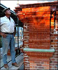 The northwest corner brickwork.