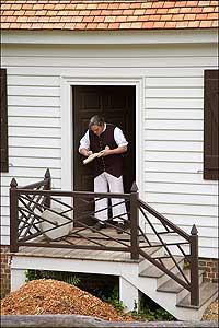 Cabinetmaker's
shop, apprentice Andy Chappell-Dick