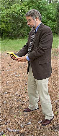 Marley Brown has added a GPS device to his pick and brush to help uncover the buried past.