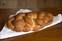 Golden braided challah