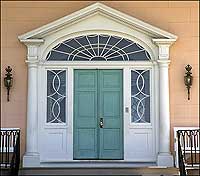 The front door opens into a lobby giving access to the apartments of both generations.