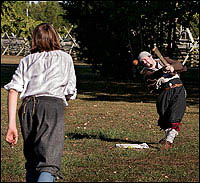 At St. Mary's City in Maryland, interpreters re-create the bat-and-ball games Polish workers are reported to have played at Jamestown in 1609.