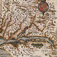 Capt. John Smith included the Native American villages when he mapped southeast Virginia during exploration in the early 17th century.