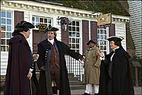 Merchants argue outside Shields Tavern