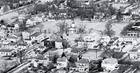 In this 1927 photo, the church can be seen 
in proximity to the Magazine.