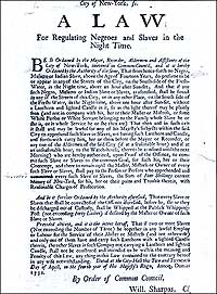 New
York adopted a law, above, regulating the movement of its slaves.