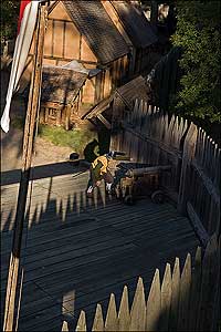 A re-creation of Jamestown's Fort, left, trails a dismal, distant second to the Mayflower as symbol of America's founding.