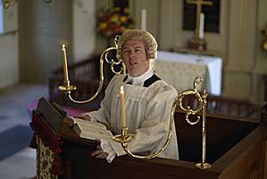 Interpreter B. J. Pryor leavens a sermon from the Bruton Parish pulpit with a few homely proverbs from the Bible.