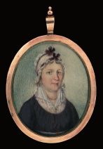 Miniature Portrait in Pendant: "Woman, Possibly Mrs. James Gignilliat"
